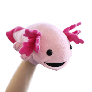 Axolotl plushie puppet