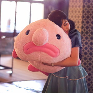 Huge blobfish with model