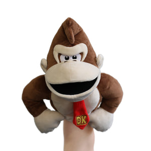 Donkey Kong puppet on model's arm
