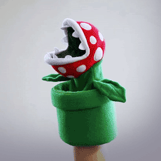 Animated gif of our Piranha Plant puppet