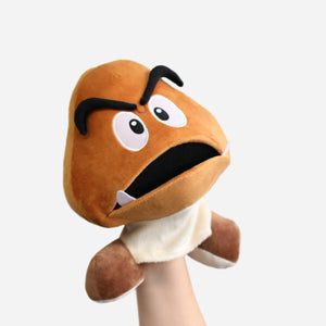 Goomba puppet with opened mouth