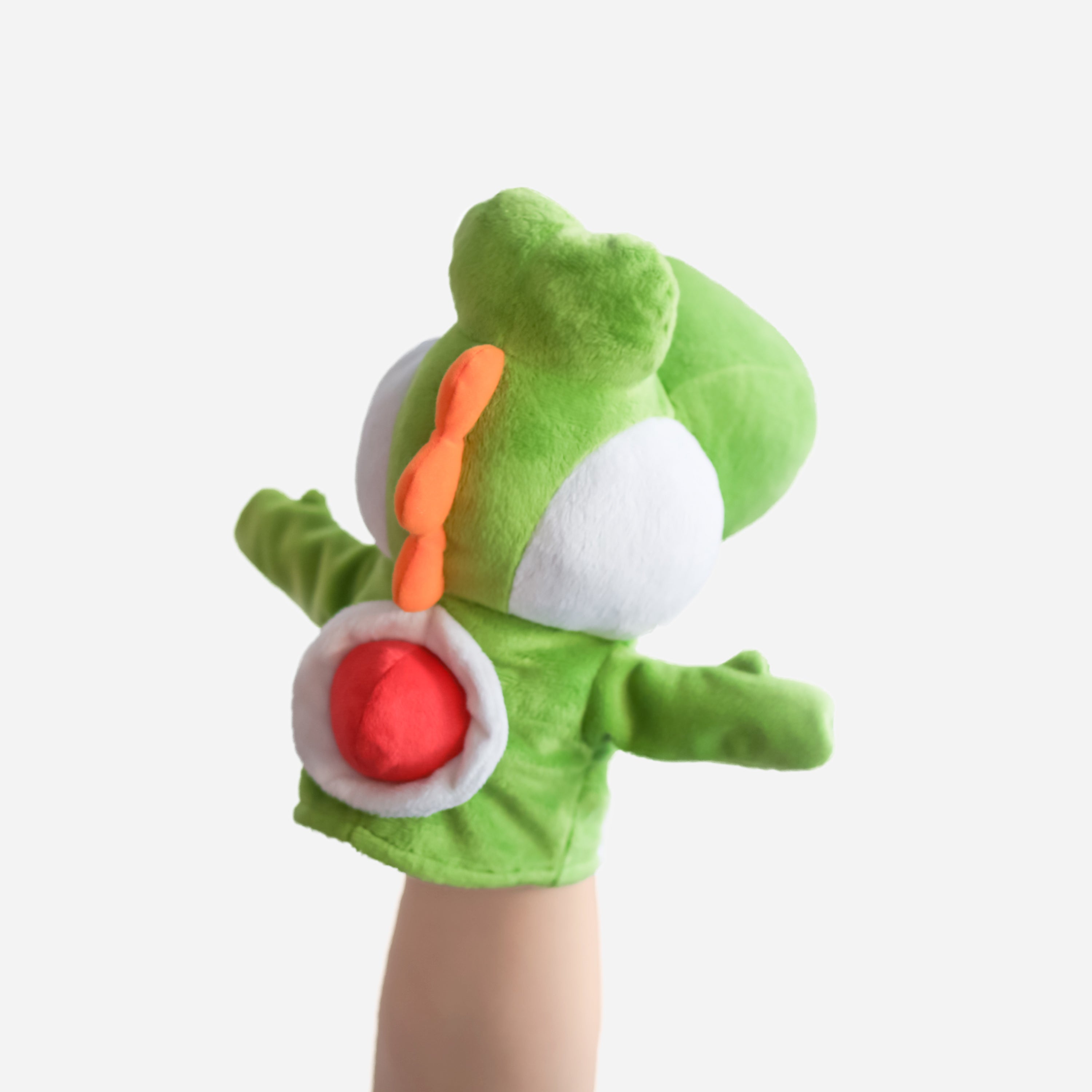 Yoshi hand puppet by Uncute / back view